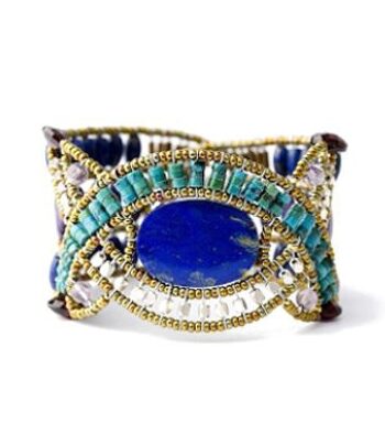 Handmade Bracelet NU Round Lapis