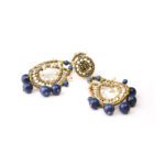Handmade earrings Crown Lapis