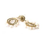 Handmade earrings Crown Pearl