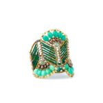 handmade bracelet papyrus green serpentine ziio jewels