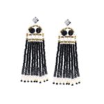 orecchini Fenice Frange Black Pearl