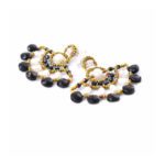 Earrings Abanico Black White