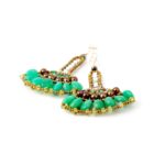 handmade earrings Papyrus green