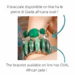 bracelet incas large Green with Oval Jade