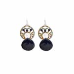 Handmade Earrings HEART MOGHUL Black Pearl