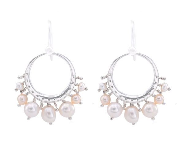 Earrings TRESOR Creole Pearl
