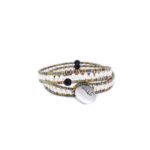 Beautiful long handmade bracelet with Water pearls. It belongs to Ziio's Boa Jewels Collection. It is called Bracelet TINY BOA Pearl Black