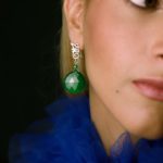 Earrings-HEART-Long-Green