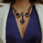 Handmade Necklace Orchid Black