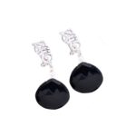 Earrings-HEART-Long-Black