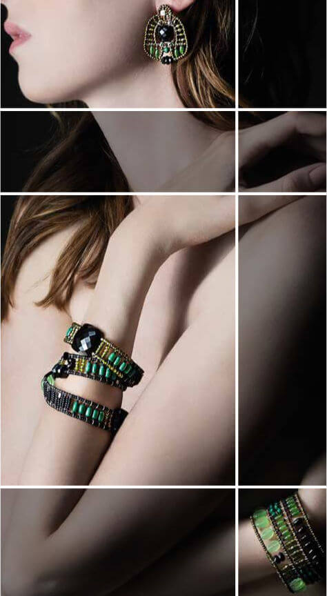 Twilight Jewels Collection -ziio-jewels-bracelets-earrings-dark-green