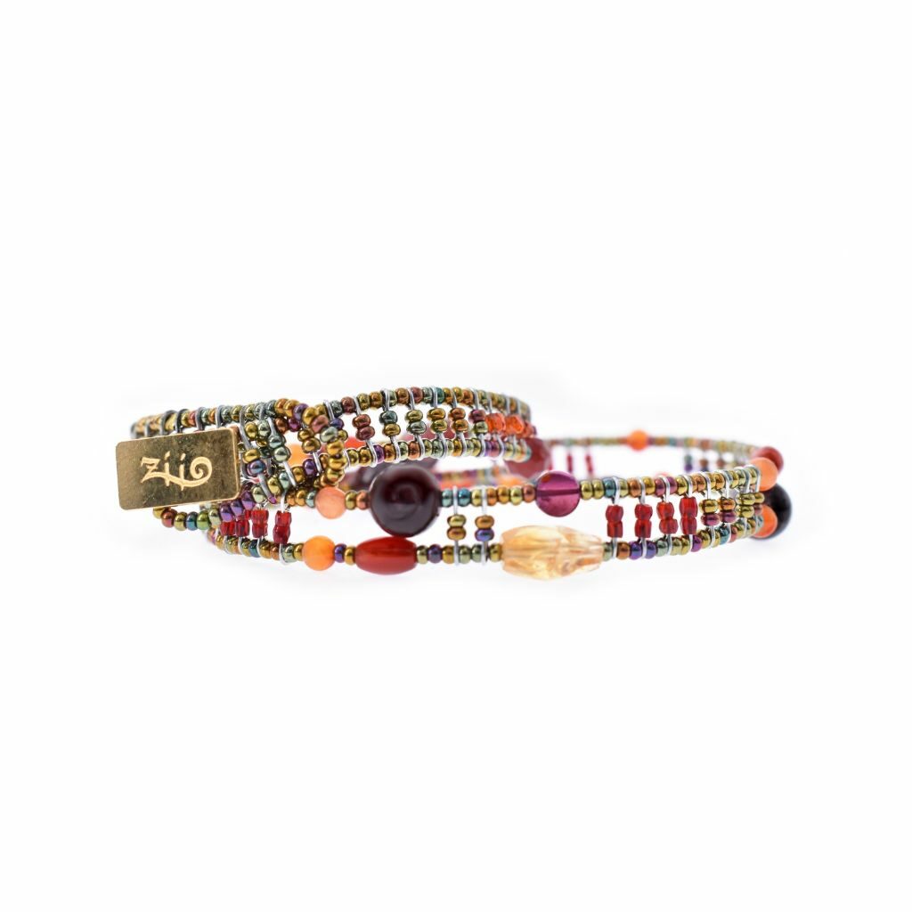 BRACELET SHINJU BOA GARNET - front - Ziio Jewels