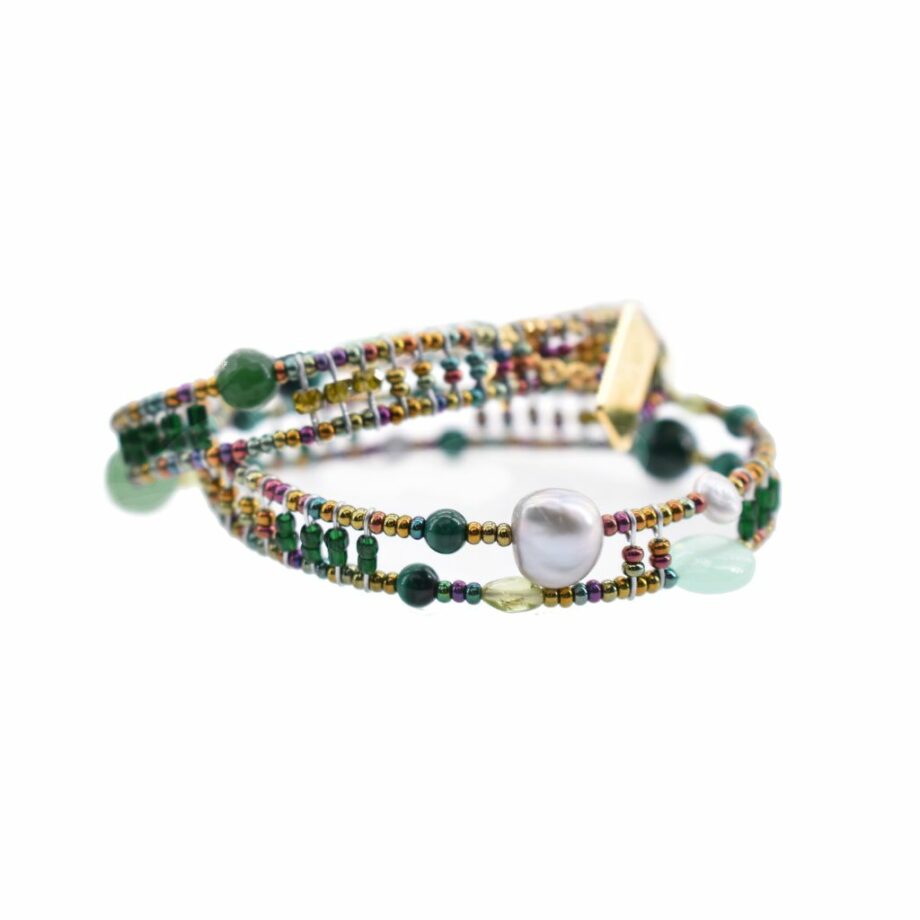 Handmade double Bracelet With Semi precious stones