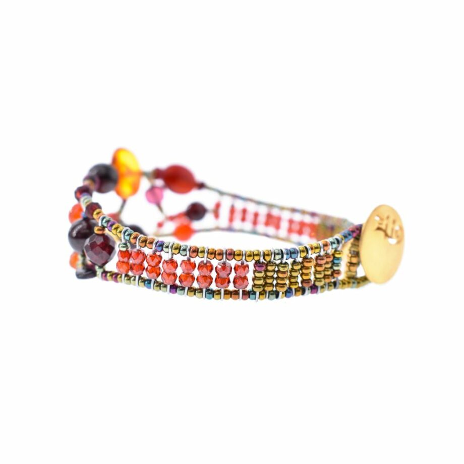 BRACCIALE SHINJU GARNET -side - Ziio Jewels