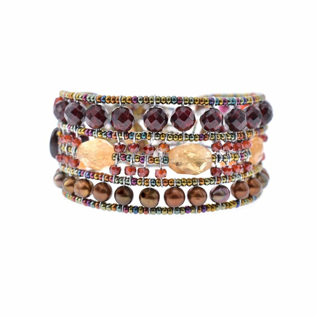 BRACELET SHINJU LIBERTY GARNET - Ziio Jewels