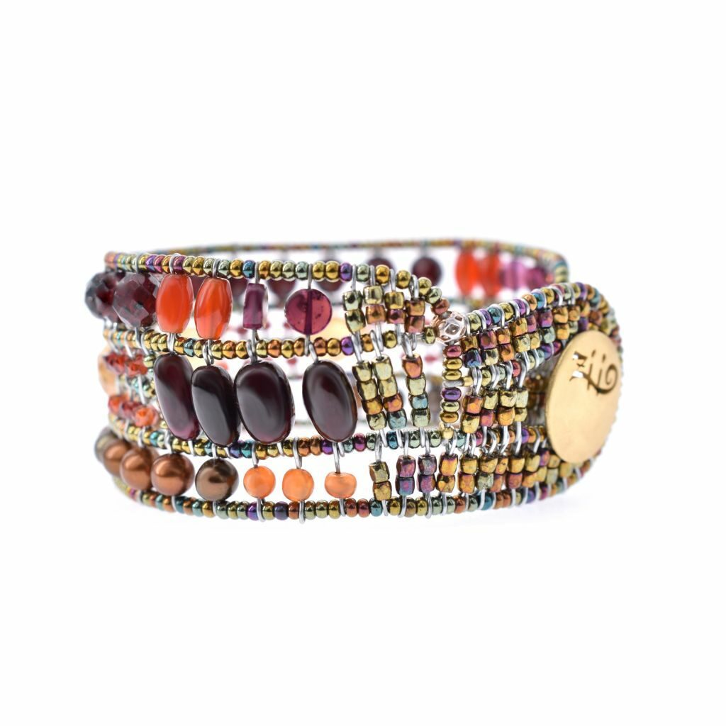 BRACELET SHINJU LIBERTY GARNET - SIDE - Ziio Jewels