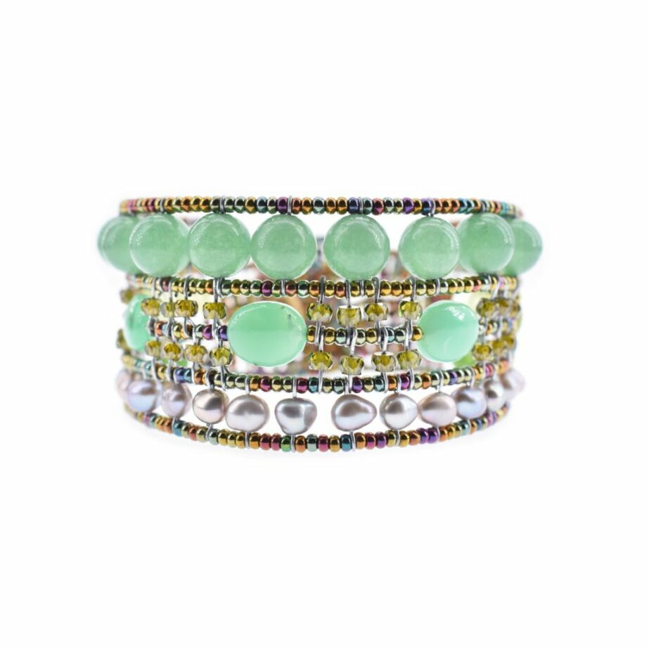 BRACELET SHINJU LIBERTY GREEN - Ziio Jewels
