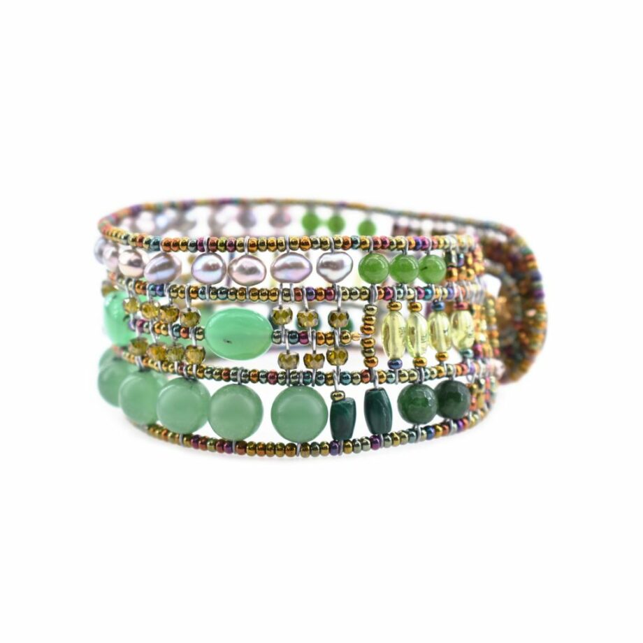 BRACCIALE SHINJU LIBERTY GREEN - side - Ziio Jewels