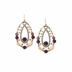 EARRINGS SHINJU COMET GARNET - front - Ziio Jewels