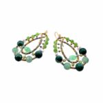 EARRINGS SHINJU COMET GREEN - Ziio Jewels