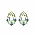 EARRINGS SHINJU COMET GREEN - front - Ziio Jewels