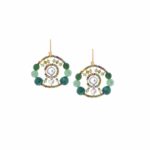 EARRINGS SHINJU SMALL GREEN - front - Ziio Jewels