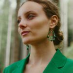 Earrings Shinju Comet Green_4