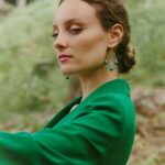 Earrings SHINJU Comet Green