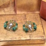 Earrings Shinju Small Green Ziio-Jewels