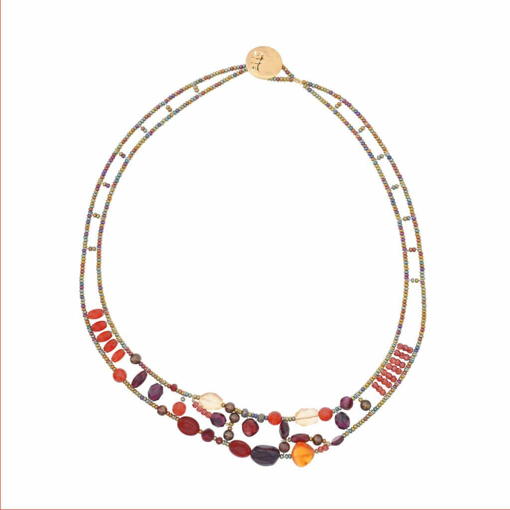 NECKLACE SHINJU GARNET - Ziio Jewels