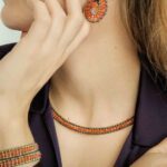 Necklace Giro Zirco orange - Ziio jewels _ IND