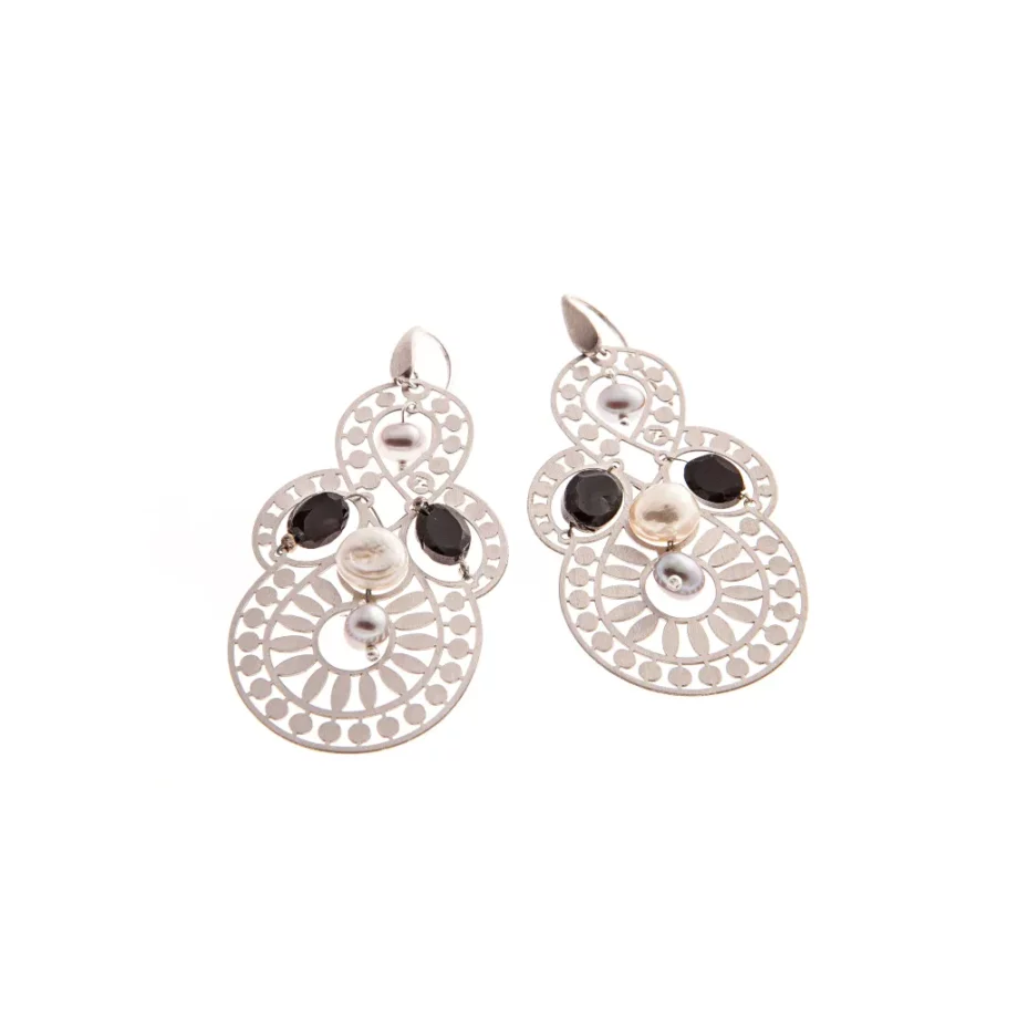 EARRINGS-BYZANCE-SMALL-BLACK-PEARL - Ziio Jewels