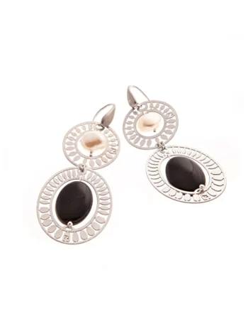 EARRINGS-OASIS-LONG-BLACK-PEARL- Ziio Jewels