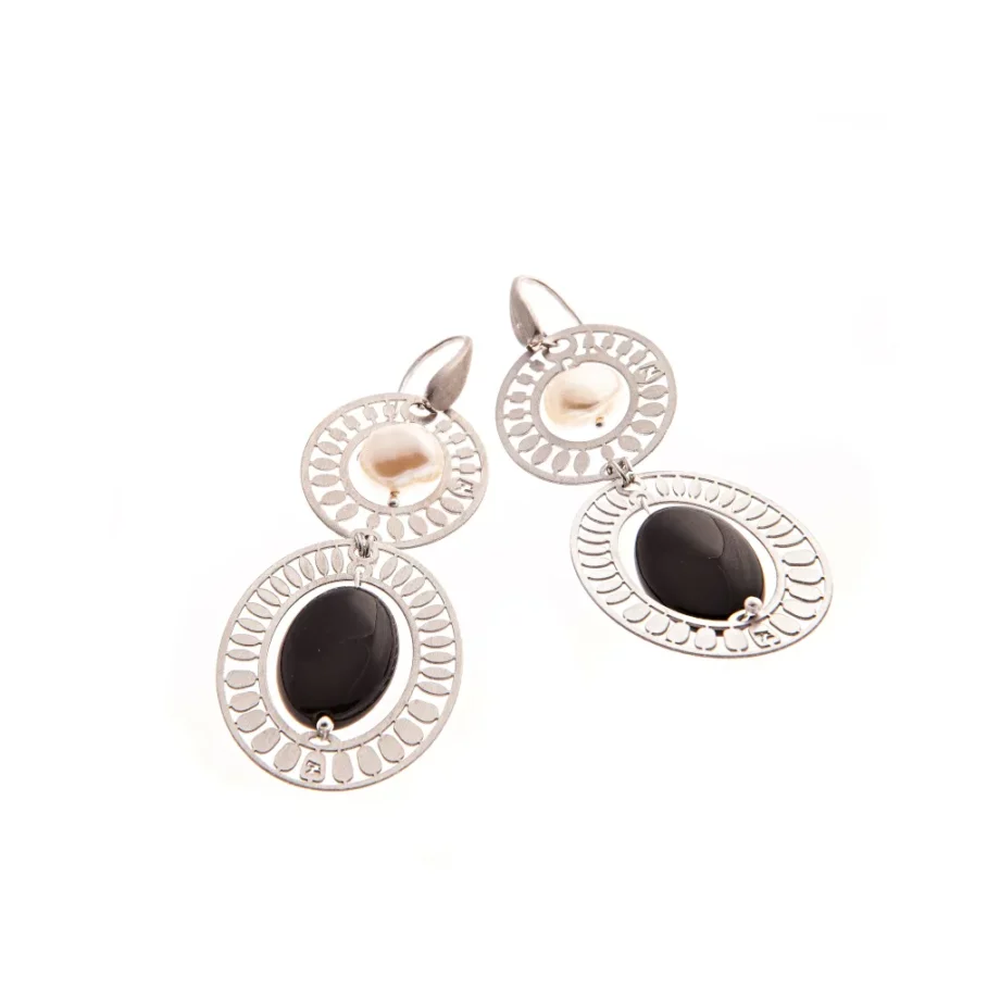 EARRINGS-OASIS-LONG-BLACK-PEARL- Ziio Jewels
