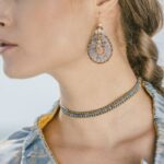 Earrings TABIZ Blu Gancio -Necklace Giro Zirco Blu - Ziio Jewels