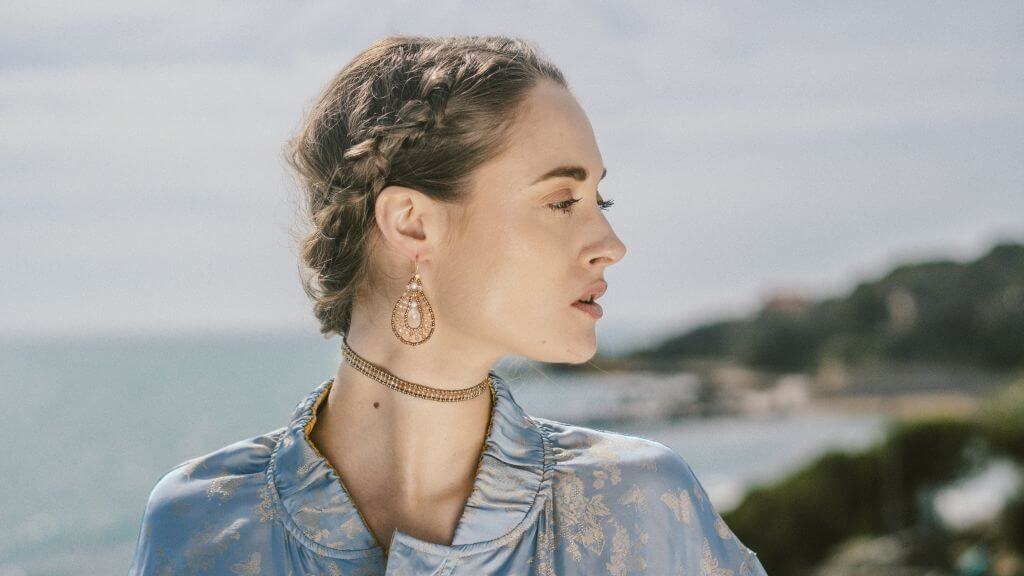 Earrings TABIZ Brown Gancio -Necklace Giro Zirco Brown - Ziio Jewels