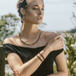 Earrings Tabiz Garnet - Necklace Giro Zirco red - Bracelet Boa Zirconia Red - ziio Jewels