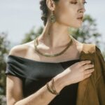 Earrings Tabiz Green - Necklace Giro Zirco Green- Bracelet Boa Zirconia Green - ziio Jewels
