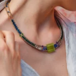 Necklace ARKANICE Square Vesuvianite - Ziio Jewels
