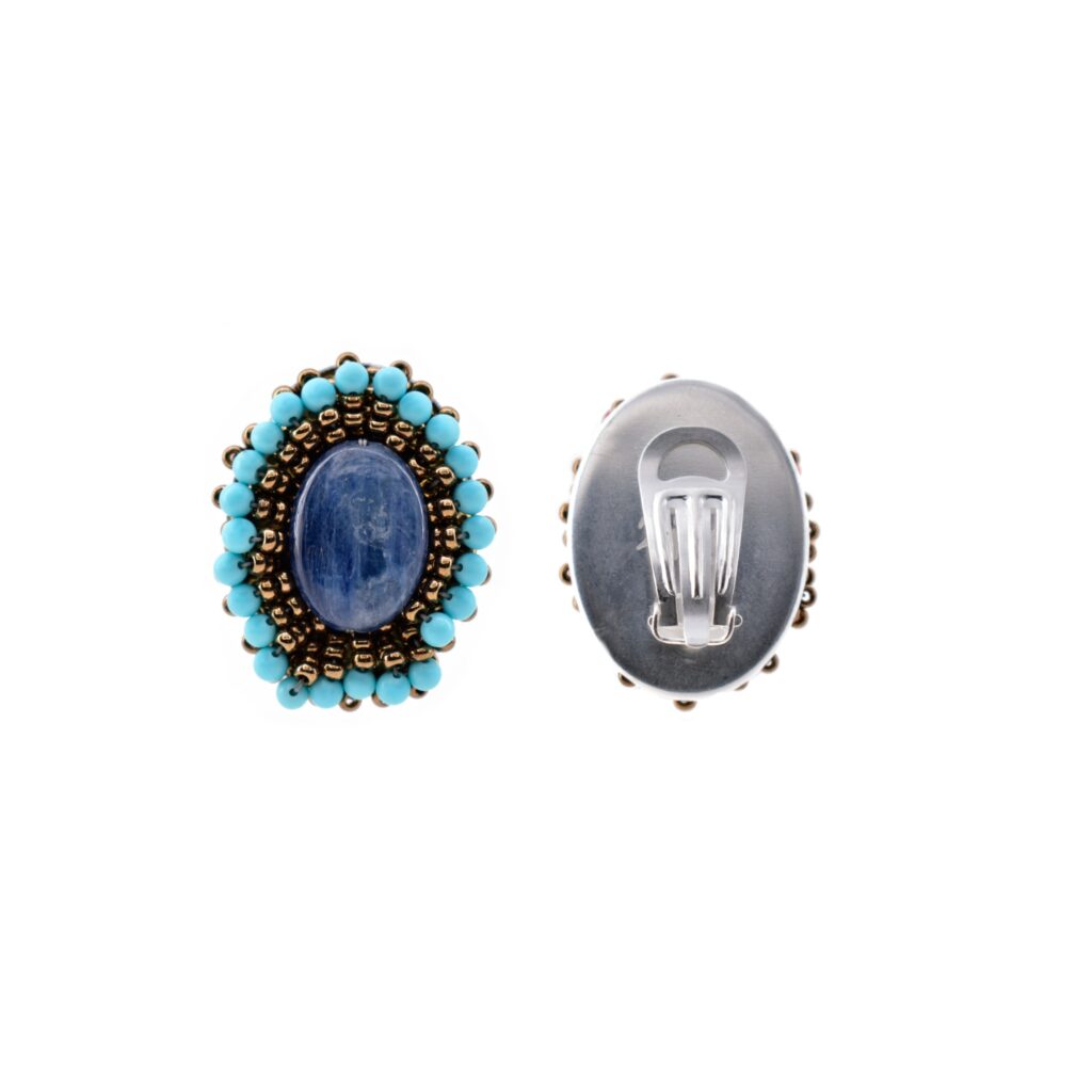 Earrings PENELOPE Ovale Kyanite Clip -back- ZIIO Jewels