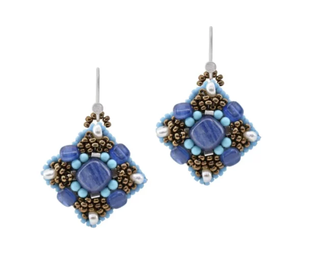 Earrings PENELOPE Square Kyanite Gancio - ZIIO Jewels