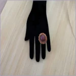 Ring PENELOPE Ovale Cornaline -Marqueterie-closeup- ZIIO Jewels