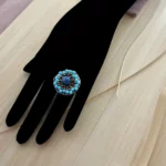Ring PENELOPE Round Kyanite -Marqueterie-closeup- ZIIO Jewels