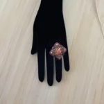 Ring PENELOPE Square Cornaline -Marqueterie-closeup- ZIIO Jewels