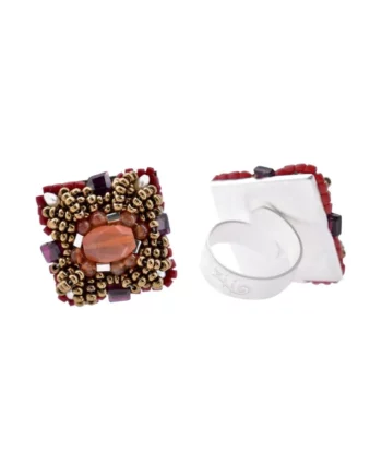 Ring PENELOPE Square Cornaline - ZIIO Jewels