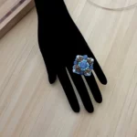 Ring PENELOPE Square Kyanite -Marqueterie-closeup- ZIIO Jewels