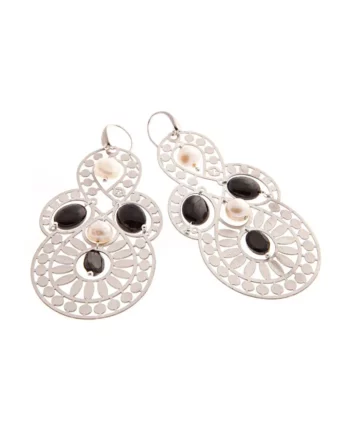 EARRINGS-BYZANCE-LONG_BLACK-PEARL - Ziio Jewels