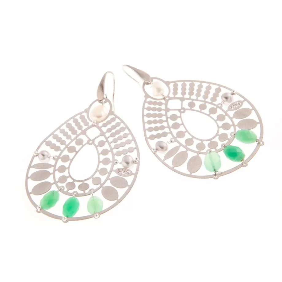 EARRINGS PAISLEY GREEN - Ziio Jewels