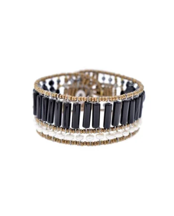 Bracelet-ASTRAEA-Thin-Black-front-Ziio-Jewels