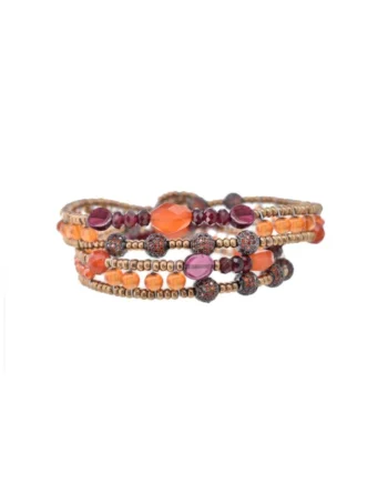 Bracelet Boa Maeve Orange Front - Ziio Jewels